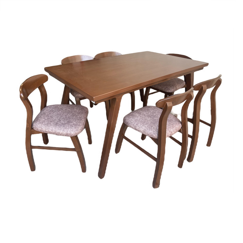 میز و صندلی ناهارخوری شش نفره گالری چوب آشنایی مدل 731-6