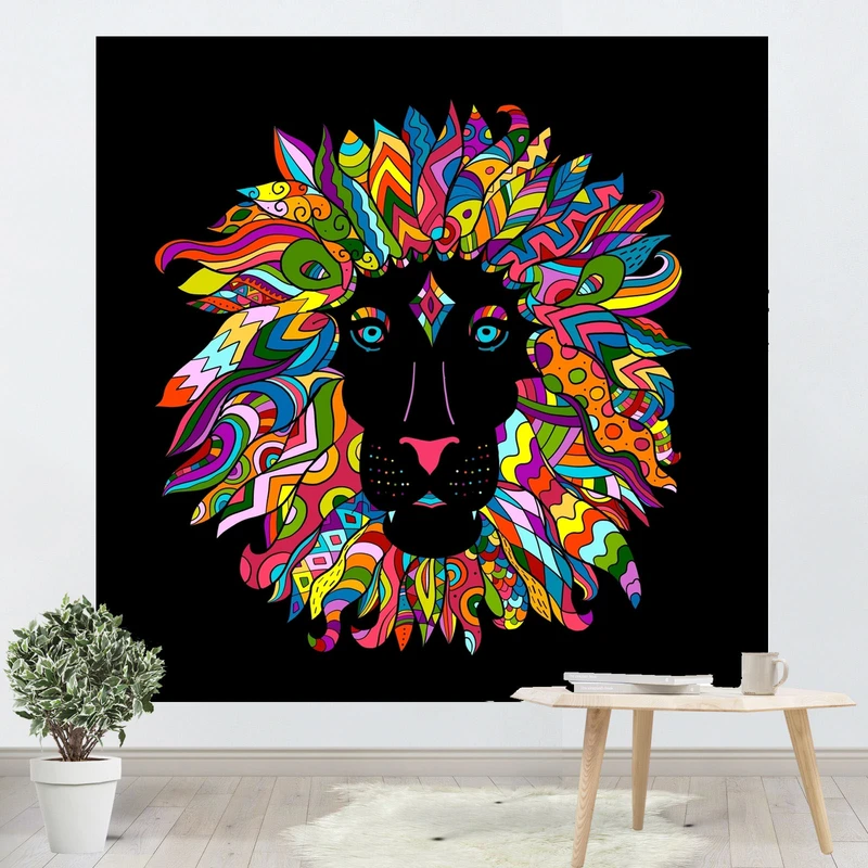 پوستر پارچه ای پرینتینگ لند طرح شیر فانتزی کد F28