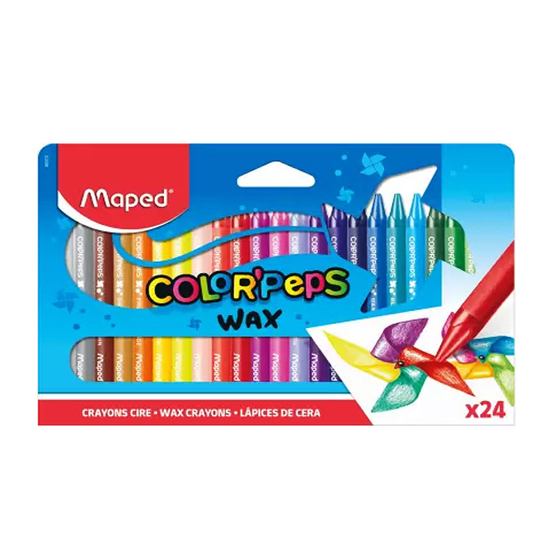 مداد شمعی 24 رنگ مپد مدل COLORPEPS