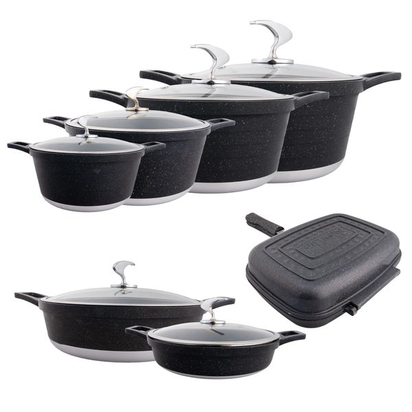 سرویس قابلمه و تابه گرانیتی 14 پارچه نیو لایف مدل AFRA-6314