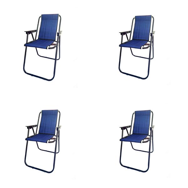 صندلی تاشو سفری مدل 7 فنر تمام فوم مجموعه 4 عددی