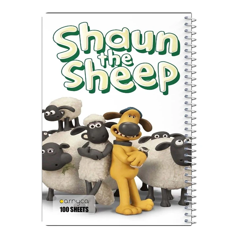 دفتر مشق 100 برگ سیمی کارنیکا طرح بره ناقلا shuan the sheep کد 29797