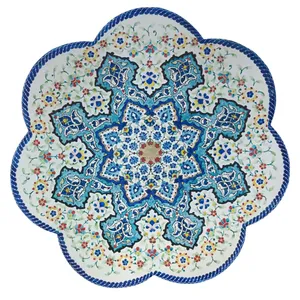 بشقاب میناکاری مسی میناسرای نیکنامی مدل ریز نقش