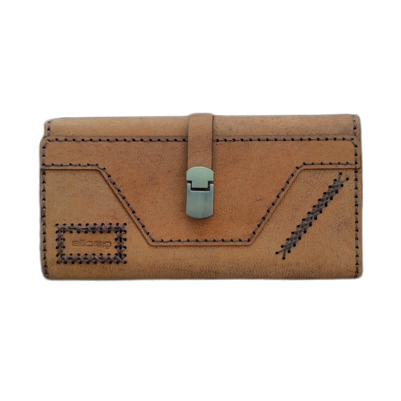 کیف پول چرم دقت مدل چرم طبیعی بزی سگک دار کد Sch-w45