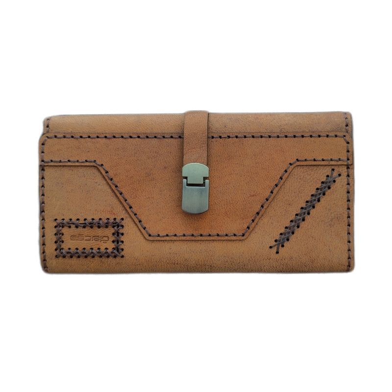 کیف پول چرم دقت مدل چرم طبیعی بزی سگک دار کد Sch-w45