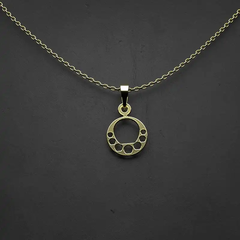 گردنبند طلا 18 عیار زنانه مدوپد مدل هندسی کد DD2-1-1057