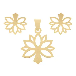 نیم ست طلا 18 عیار زنانه الن نار مدل 0258