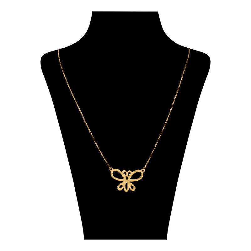 گردنبند طلا 18 عیار زنانه درگونه مدل زنبور