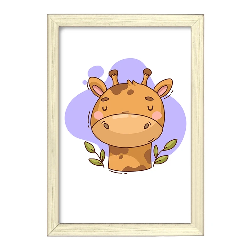 تابلو خندالو طرح زرافه حیوانات بامزه کد 37167