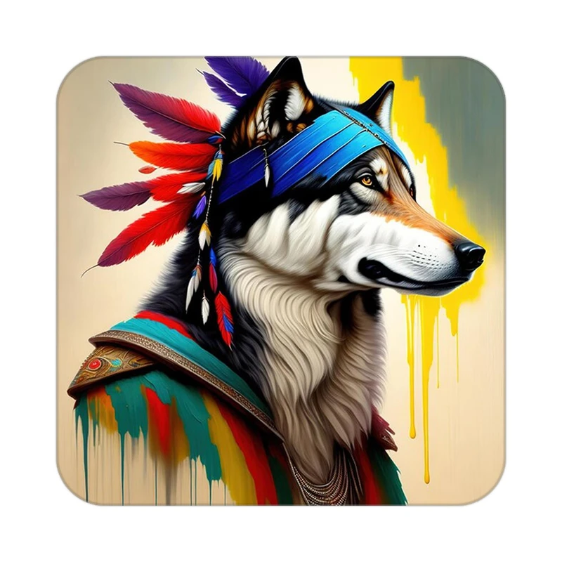 زیر لیوانی کاکتی طرح حیوانات رنگی مدل mp26449