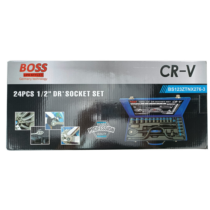 آچار بکس باس مدل CRV-BLACK مجموعه 24 عددی