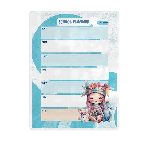 تخته وایت برد لاژید مدل پلنر طرح برنامه ریزی درسی سایز 20*30 سانتی متر