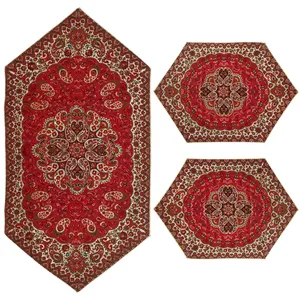 ست 3 تکه رومیزی ترمه مدل نسترن کد N04