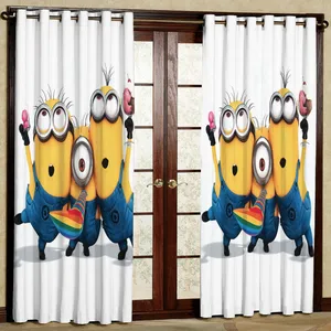 پرده مدل مینیون هازان پانچی کد 2646 سایز 140x200 سانتی متر