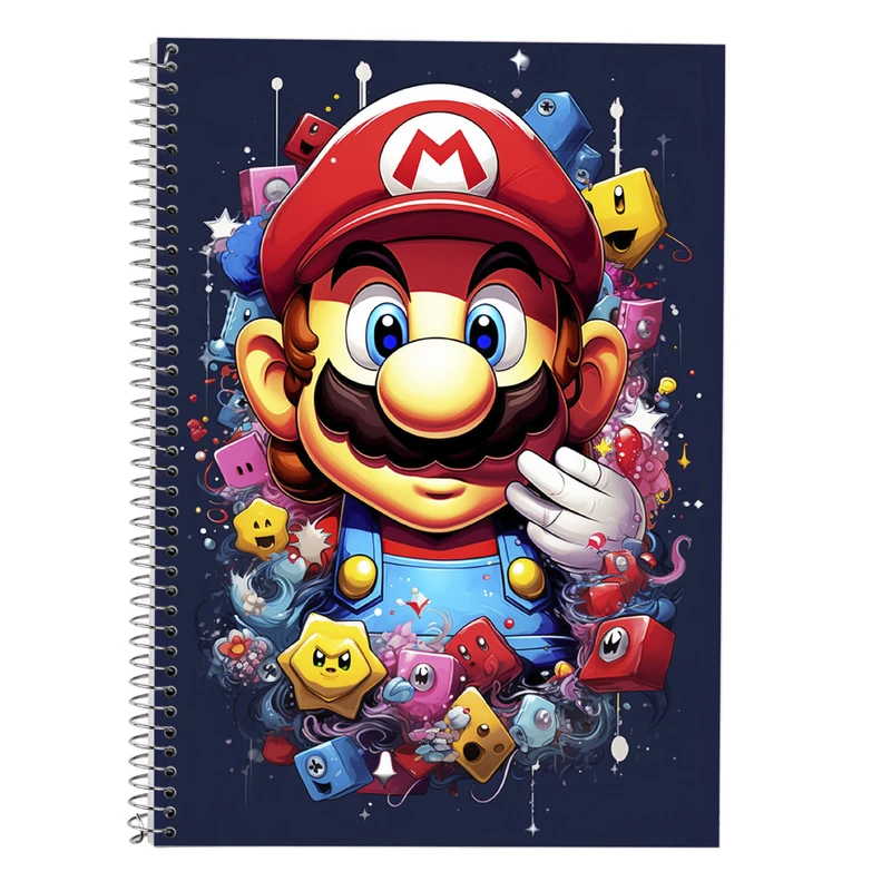 دفتر زبان 50 برگ مدوپد مدل دوخط طرح سوپرماریو super mario کد DF2970