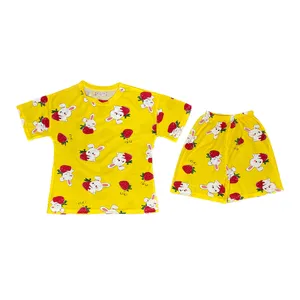 ست تی شرت و شلوارک زنانه مدل خرگوش رنگ زرد