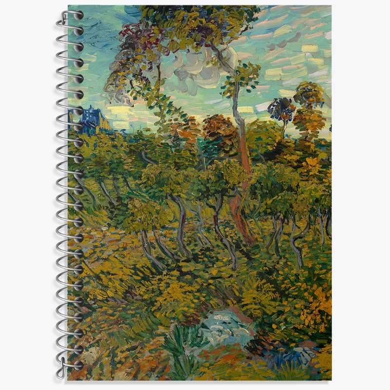 دفتر زبان 50 برگ خندالو مدل دو خط طرح غروب درمونت ماژور ونسان ونگوگ (Van Gogh) کد 36792