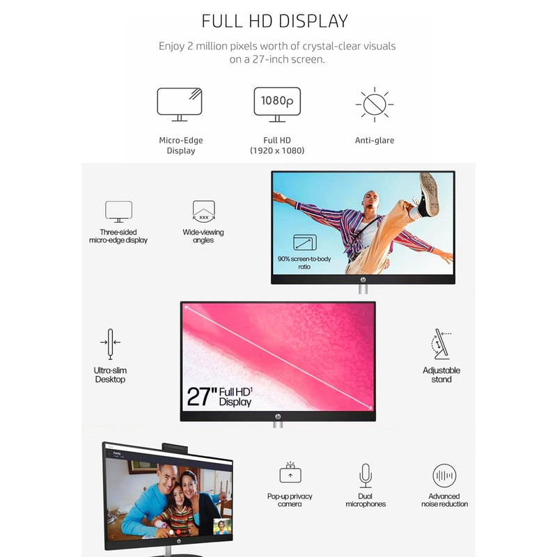 کامپیوتر همه کاره 27 اینچ اچ‌ پی مدل CR0086nh-i7 1355U 16GB 512SSD IrisXe