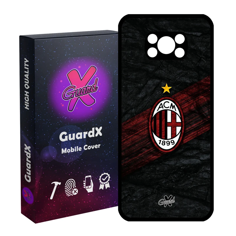 کاور گارد ایکس طرح AC Milan مدل Glass10057 مناسب برای گوشی موبایل شیائومی Poco X3 Pro