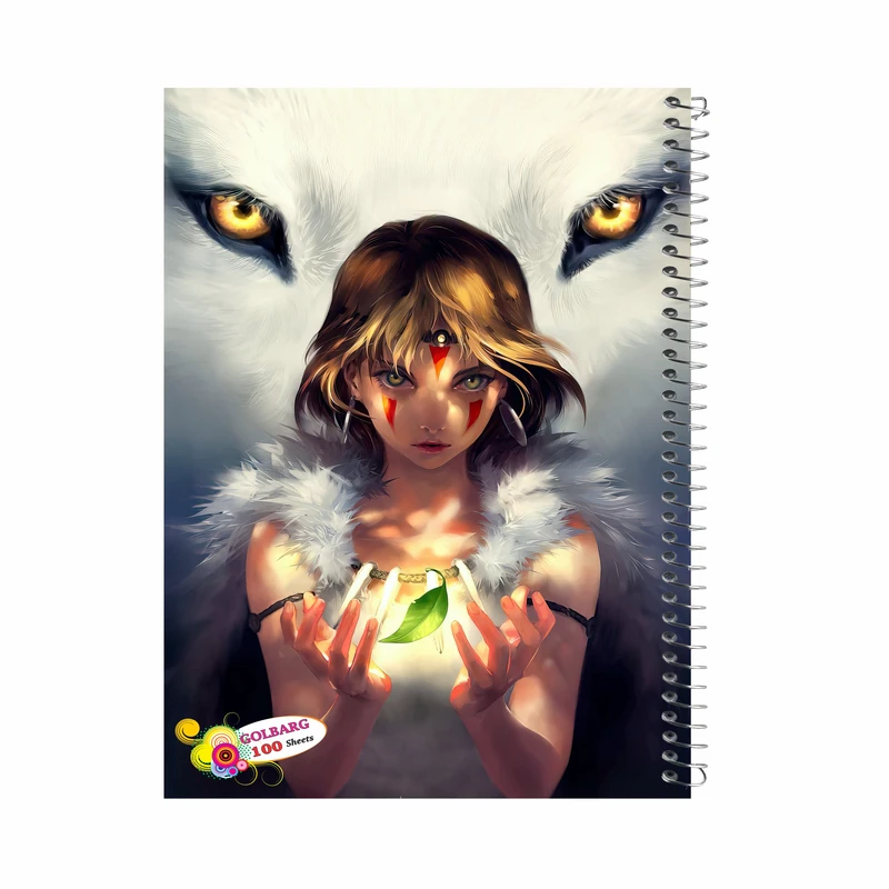 دفتر مشق 100 برگ گلبرگ طرح پرنسس مونونوک کد 715