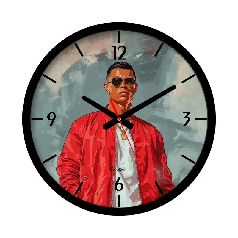 ساعت رومیزی عقربه‌ای راویتا مدل نقاشی رونالدو کد 3575