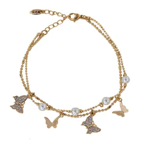 دستبند زنجیری زنانه ژوپینگ مدل پروانه کد AAD745