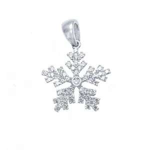 آویز گردنبند نقره زنانه مدل Snowflake-011