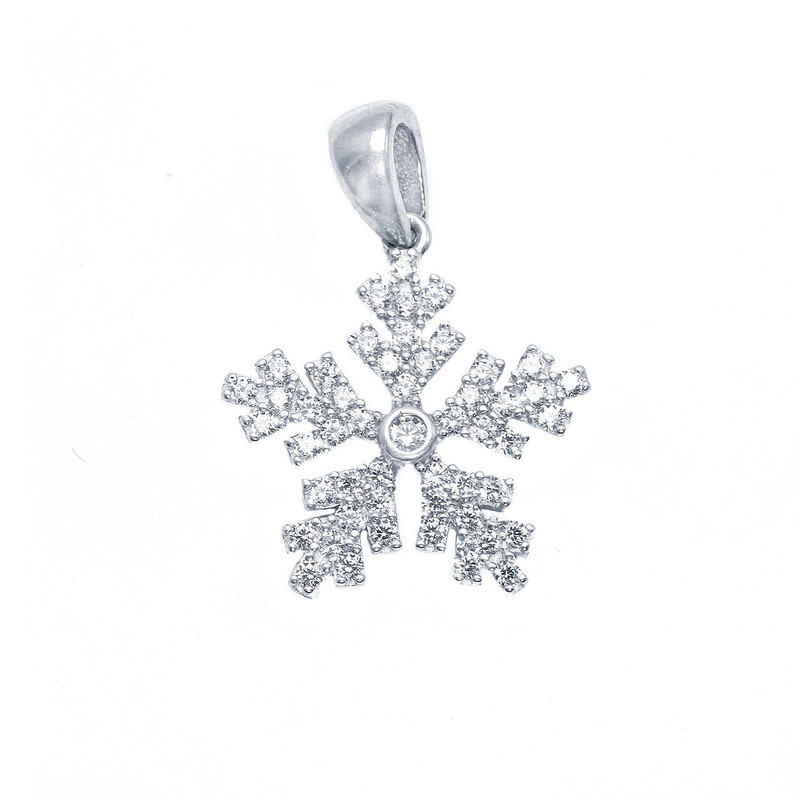 آویز گردنبند نقره زنانه مدل Snowflake-011