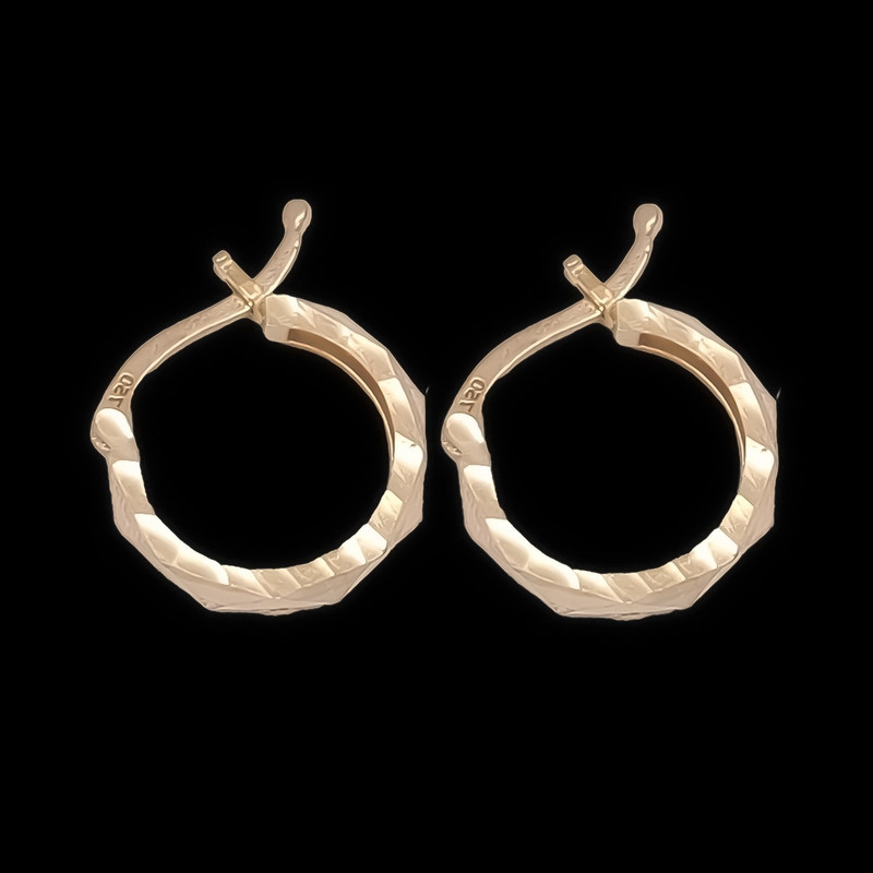 گوشواره حلقه‌ای طلا کم اجرت  18 عیار زنانه ناریا مدل ناری کد M7-1