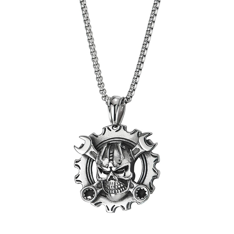 گردنبند مردانه مدل Skull کد A4-B