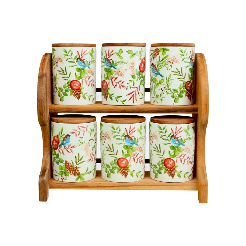 ست جا ادویه 6 تکه میس بتی مدل Mira به همراه استند