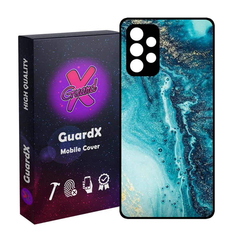 کاور گارد ایکس طرح آبی مدل Glass10402 مناسب برای گوشی موبایل سامسونگ Galaxy A52