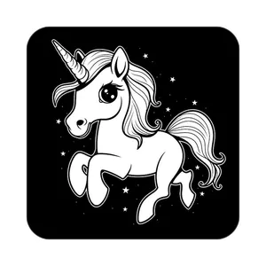 زیر لیوانی کاکتی طرح اسب تک شاخ و یونیکورن مدل mp31432