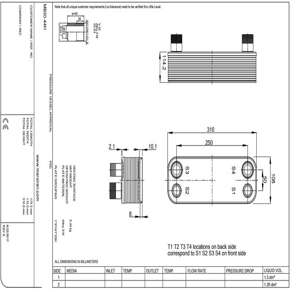 مبدل حرارتی صفحه ای مدل MB30-44H