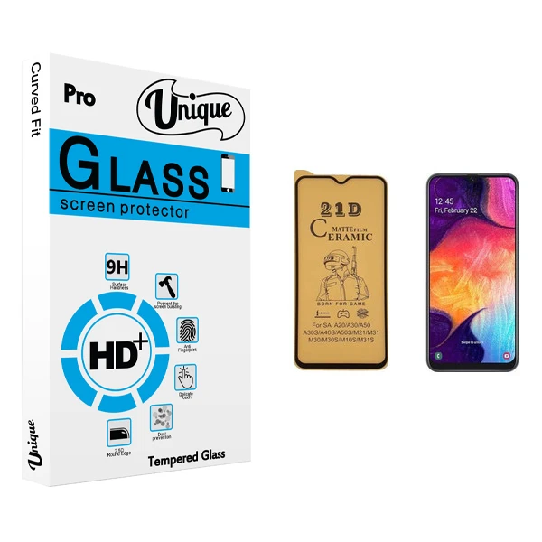 محافظ صفحه نمایش سرامیکی يونيک مدل +Clear مناسب برای گوشی موبایل سامسونگ Galaxy A50