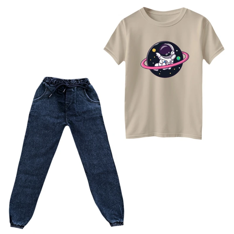 ست تی‌شرت و شلوار پسرانه مدل فضانورد کد ۲۰