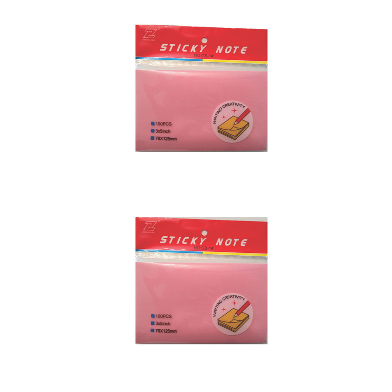 کاغذ یادداشت رنگی چسب دار 100 برگ استیک نوت بسته 2 عددی