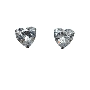 گوشواره نقره زنانه آی ام مدل قلب zirconia