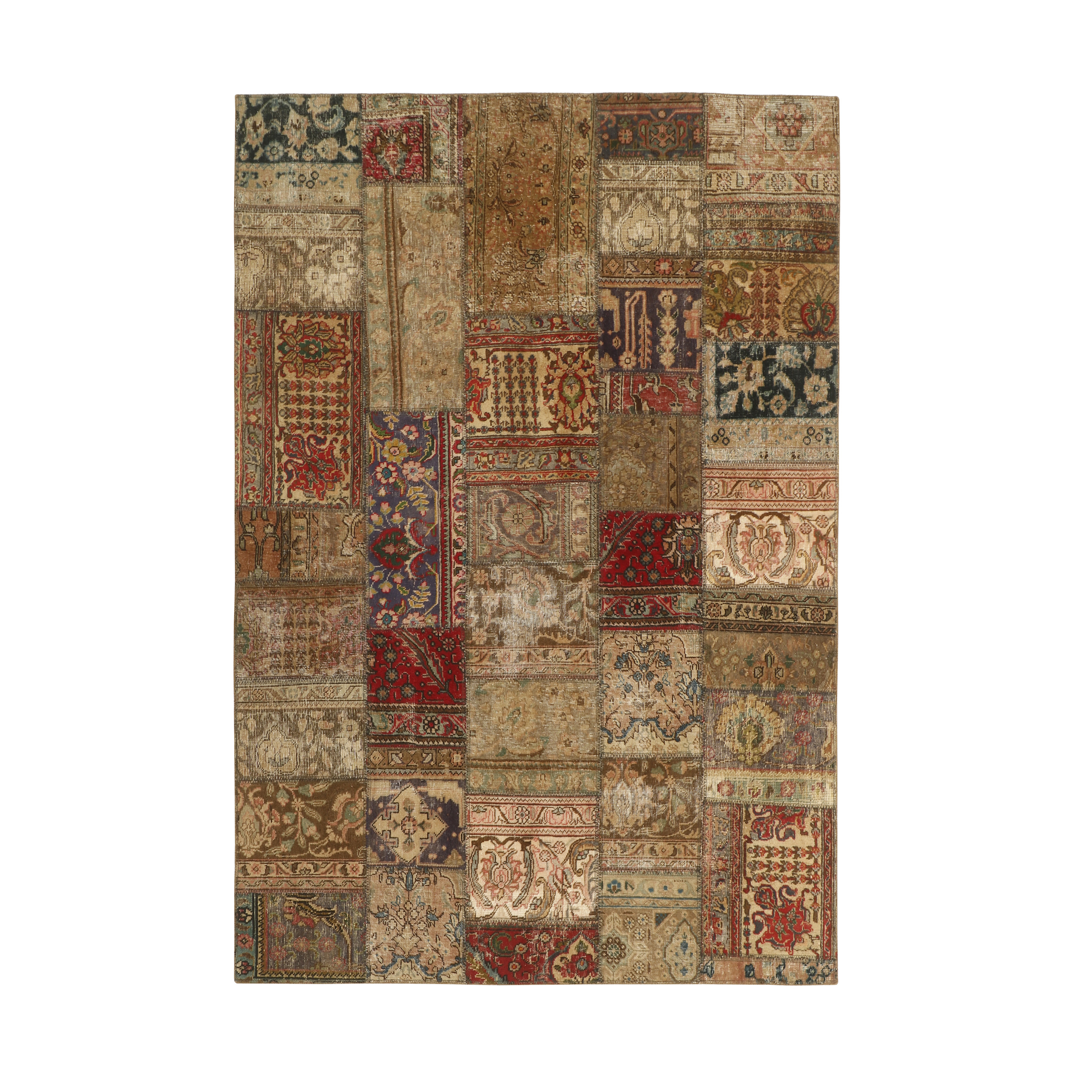 کلاژ فرش دستبافت چهار متری مدل تکه دوزی کد 541000