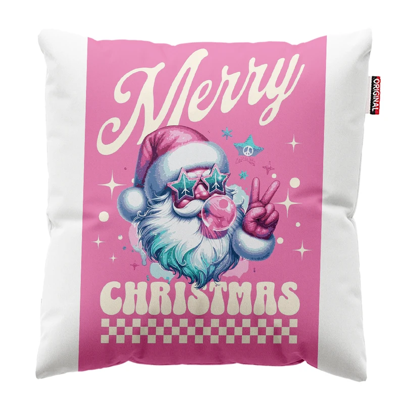 کوسن پاد آفرین مدل کریسمس طرح بابانوئل کاج گوزن آدم برفی کد PK302450 سایز 30*30 سانتی متر