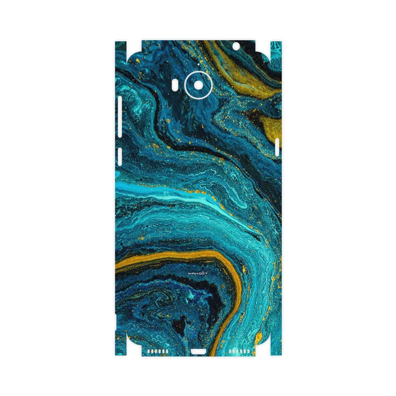 برچسب پوششی ماهوت مدل Turquoise marblewith golden streaks-FullSkin مناسب برای گوشی موبایل هوآوی Y5 2017
