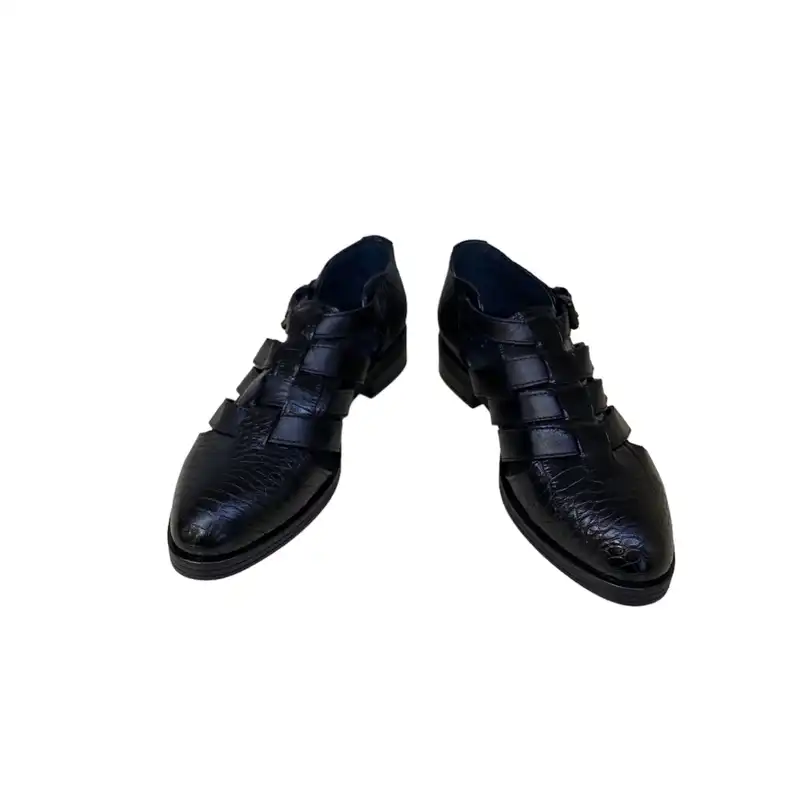 کفش زنانه مدل چرم طبیعی کد 02 رنگ مشکی