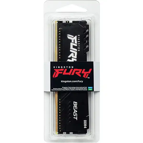 رم کامپیوتر DDR4 تک کاناله 3200 مگاهرتز CL16 کینگستون مدل FURY Beast ظرفیت 8 گیگابایت