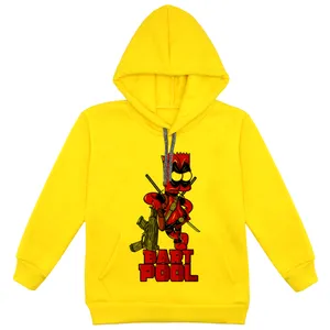 هودی پسرانه مدل ددپول F34 رنگ زرد