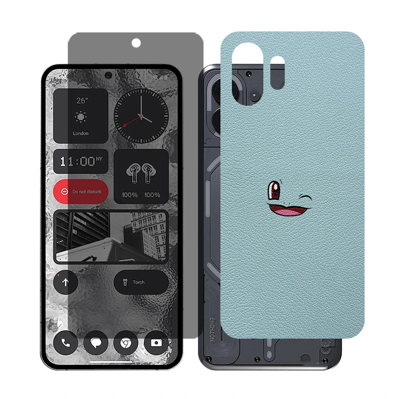 محافظ صفحه نمایش حریم شخصی گلس مدل Together مناسب برای گوشی موبایل ناتینگ 2 Phone به همراه برچسب پوششی پشت گوشی 