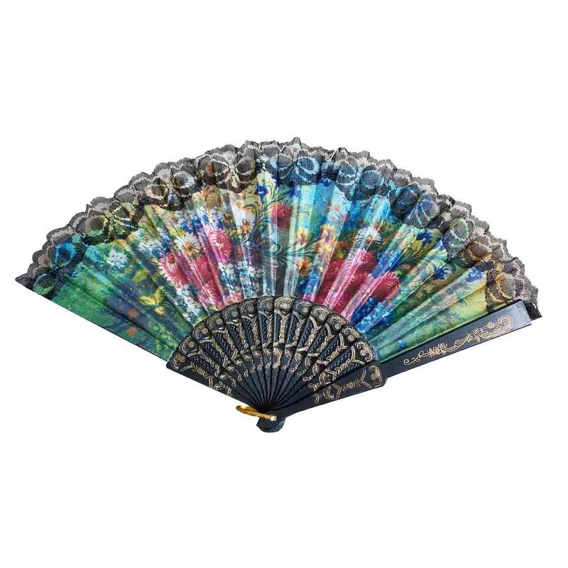 بادبزن دستی طرح گل کد BB7 بادبزن دستی طرح گل کد BB7