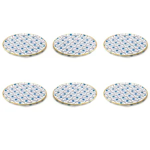 بشقاب غذاخوری 6 پارچه گلور طرح چشم نظر