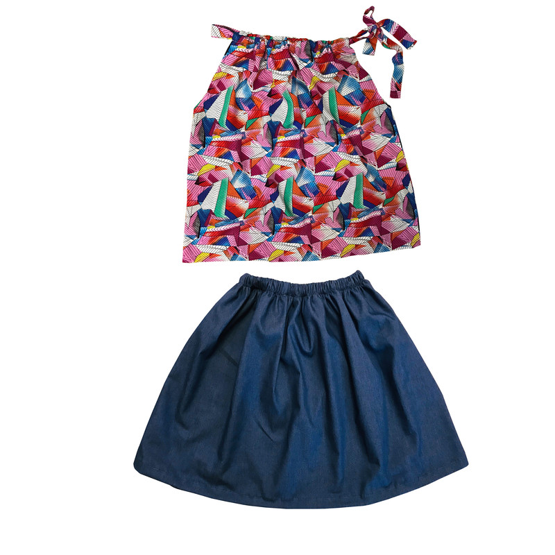 ست تاپ و دامن زنانه مدل triangle