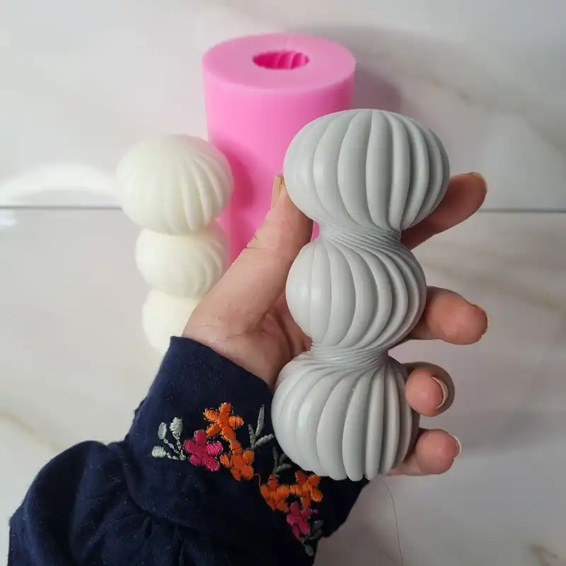 قالب شمع مدل ستون گوی پیچ طرح سه گوی شیاردار کد C12CM