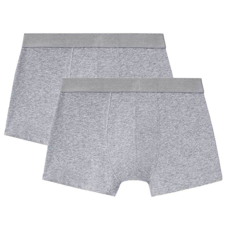 شورت مردانه لیورجی مدل پادار ساده کد BoxerLux2022Gr رنگ طوسی مجموعه 2 عددی